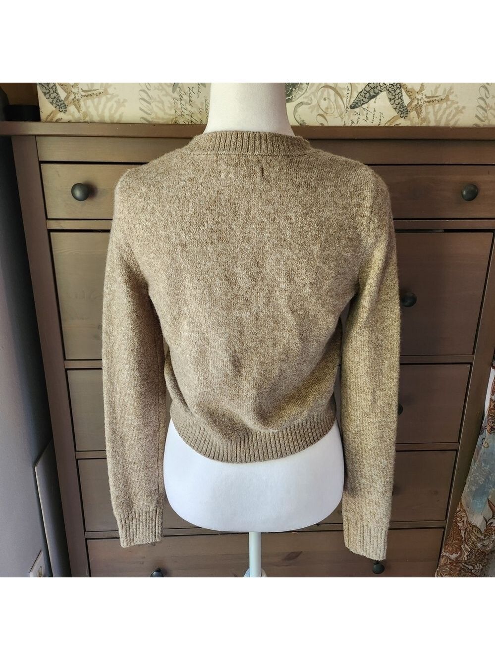 American Eagle Outfitters V-Neck Sweater in Tan - Picture 2 of 7
